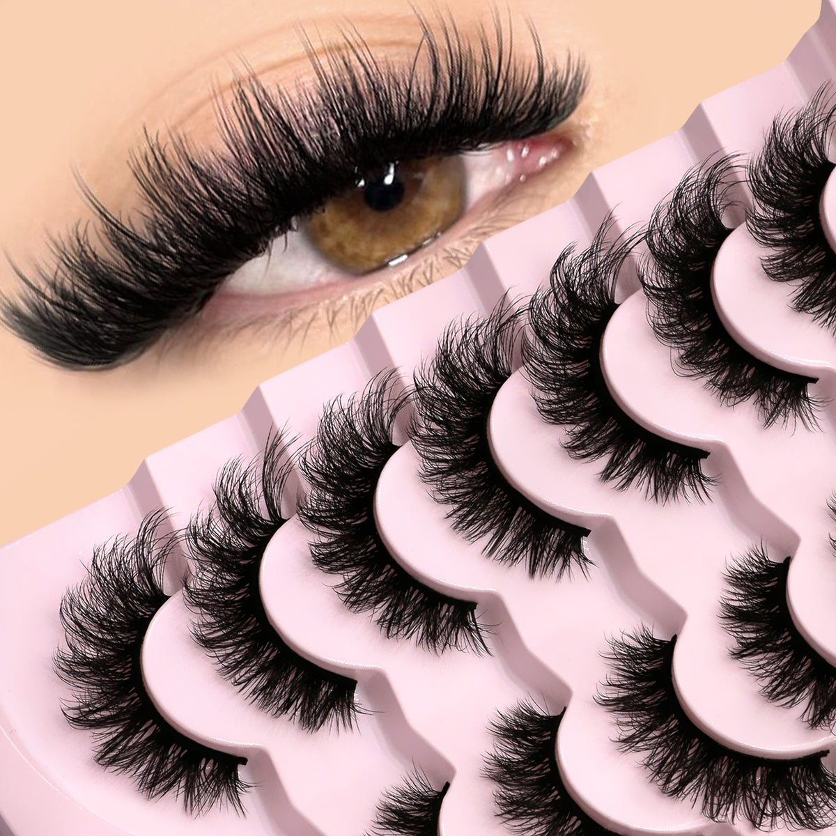 Thick-styled one-piece false lashes