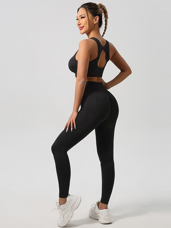 Conjunto de Yoga para Mujer | Sujetador Deportivo y Pantalón de Cintura Alta