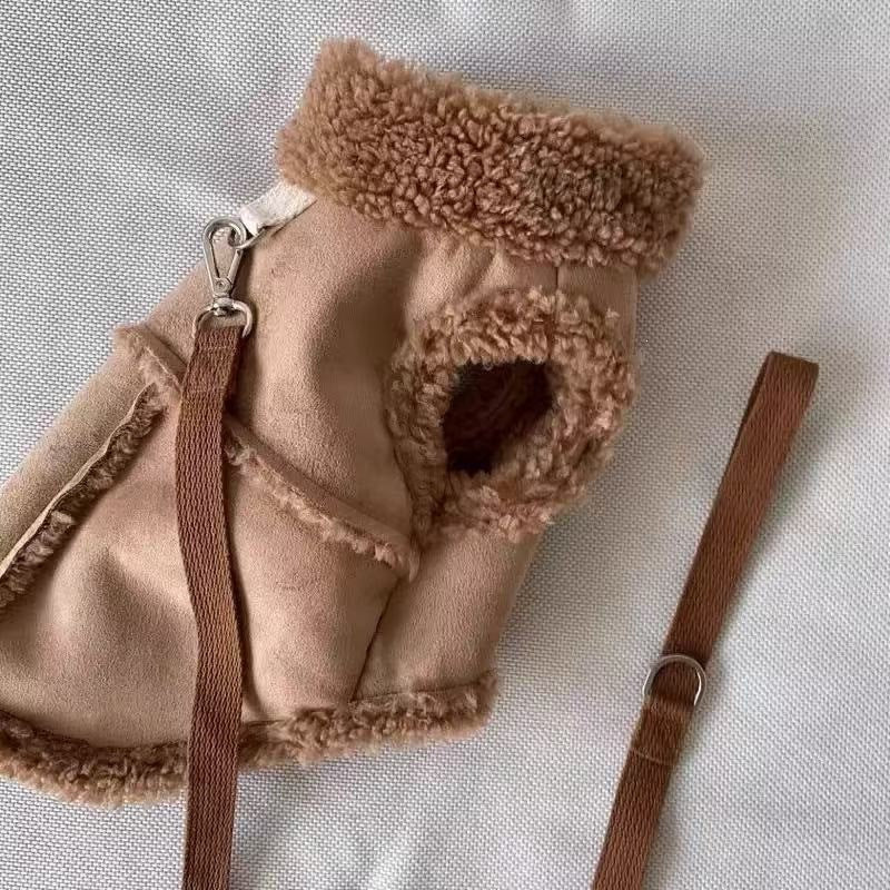 Chaleco Abrigado para Mascotas de Otoño e Invierno para Cachorros Pequeños con Enganche para Correa
