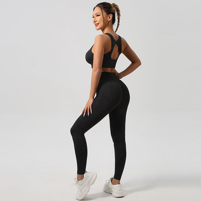 Conjunto de Yoga para Mujer | Sujetador Deportivo y Pantalón de Cintura Alta