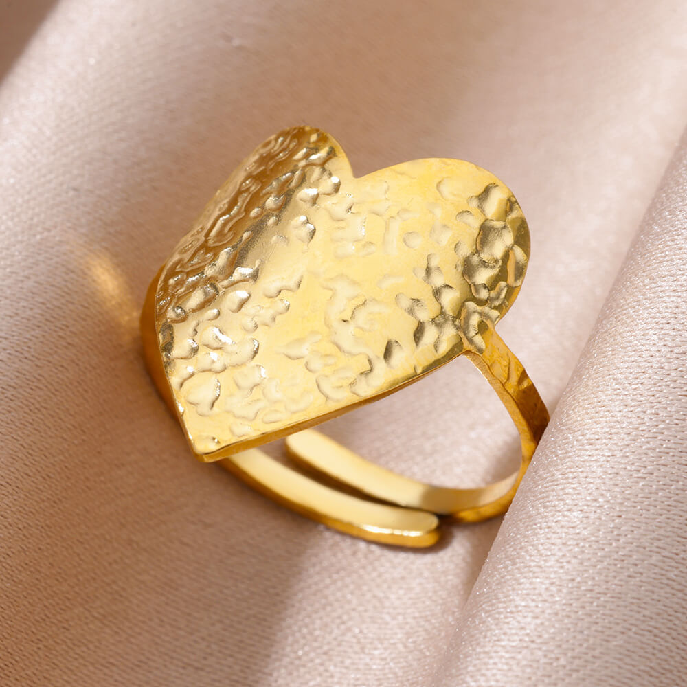 Anillo Abierto de Circón Chapado en Oro
