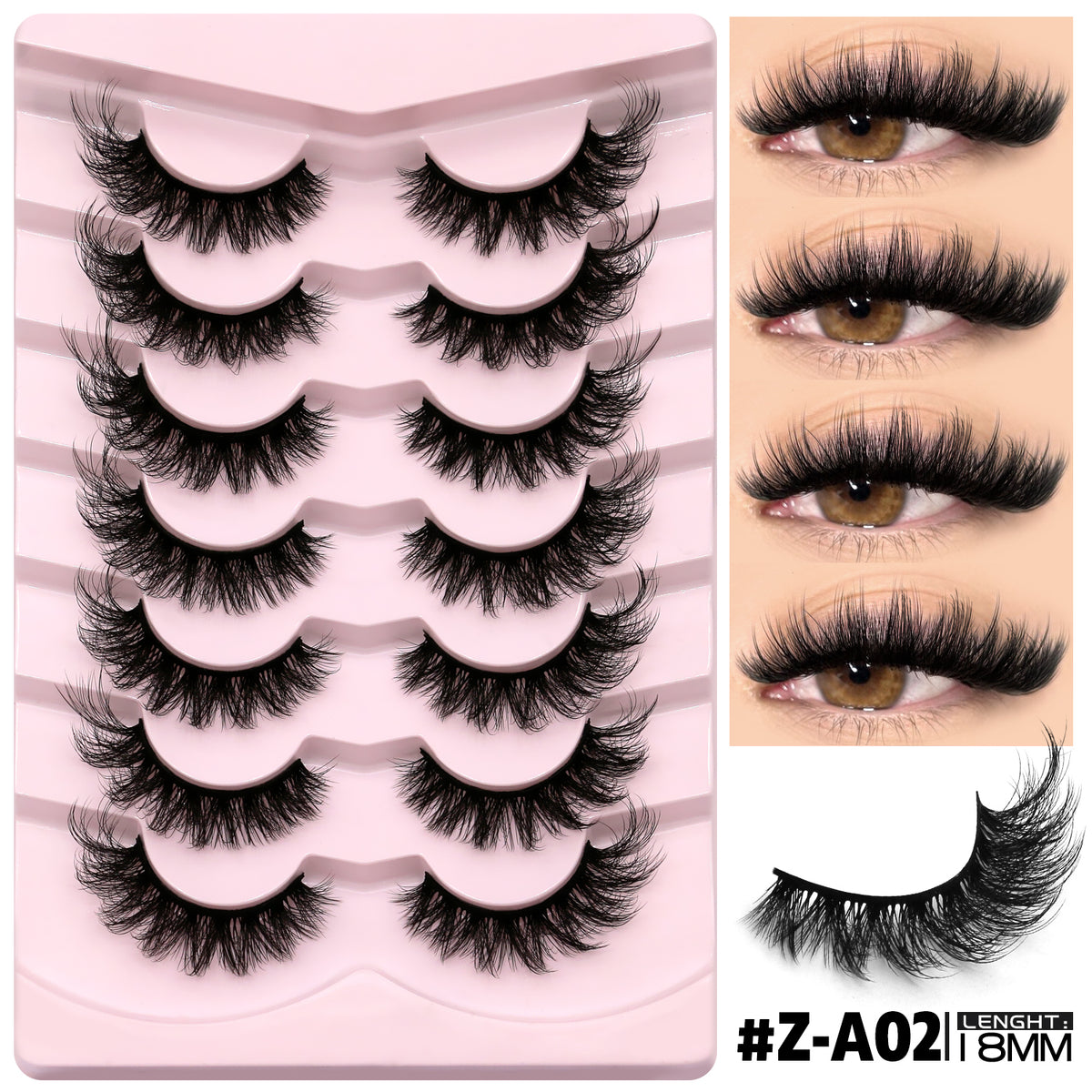 Thick-styled one-piece false lashes