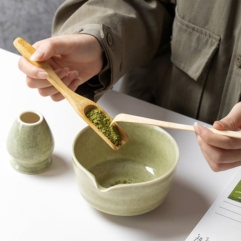 Ceramic Matcha Tea Set with Whisk Modern Japanese Design 4 5 6-Piece