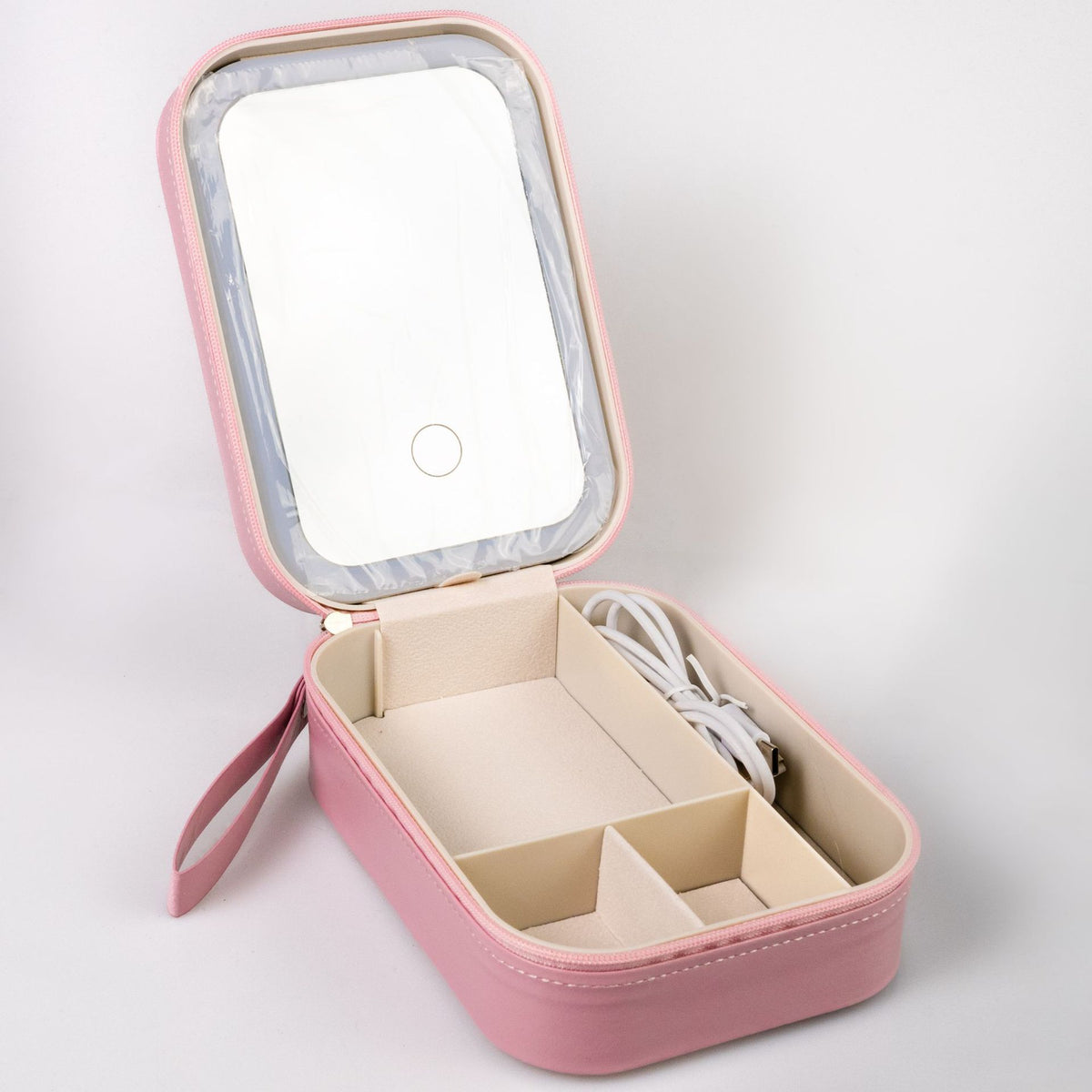 Espejo de Maquillaje LED Ajustable con Joyero Incorporado