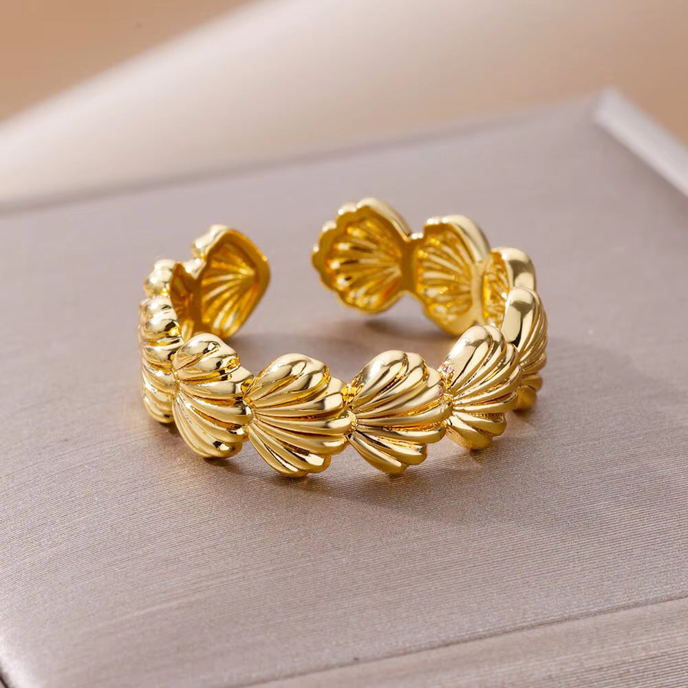 Anillo Abierto de Circón | Chapado en Oro