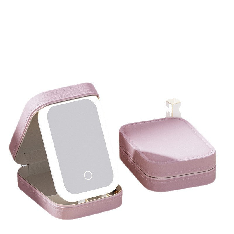 Espejo de Maquillaje LED Ajustable con Joyero Incorporado