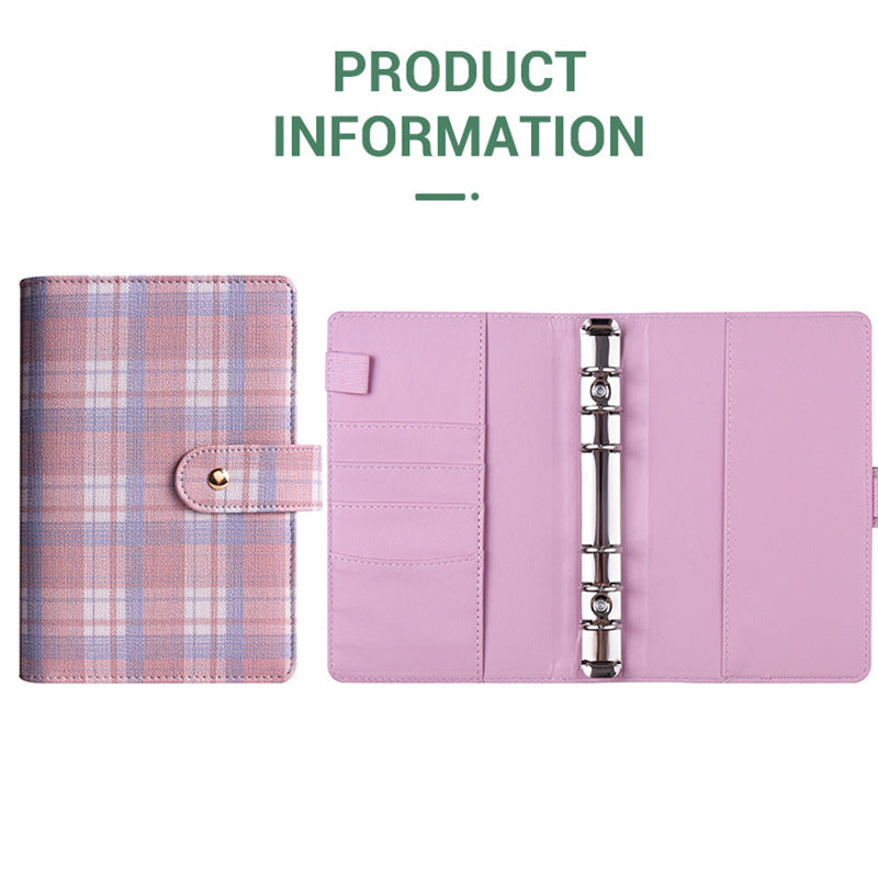 Canvas Checkered Loose-Leaf Budget Planner Notebook