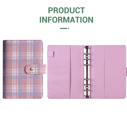 Canvas Checkered Loose-Leaf Budget Planner Notebook