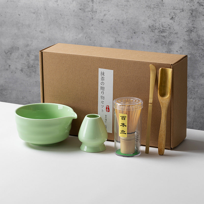 Ceramic Matcha Tea Set with Whisk Modern Japanese Design 4 5 6-Piece