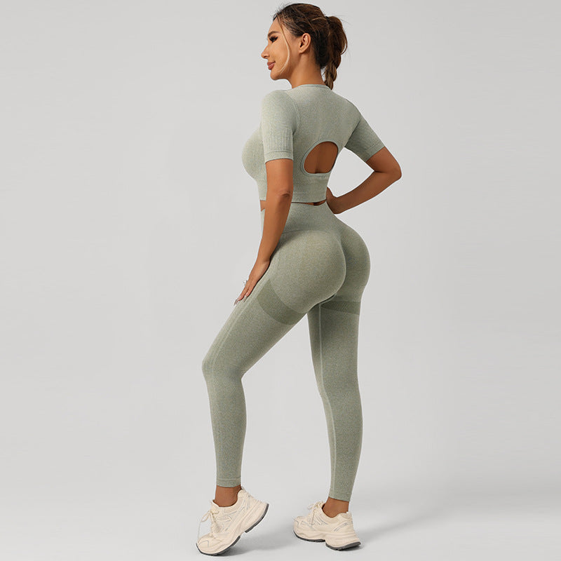 Conjunto de Yoga para Mujer - Sujetador Deportivo y Pantalón de Cintura Alta