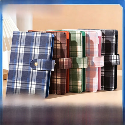 Canvas Checkered Loose-Leaf Budget Planner Notebook
