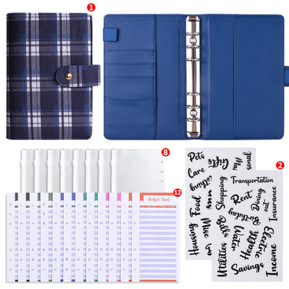 Canvas Checkered Loose-Leaf Budget Planner Notebook