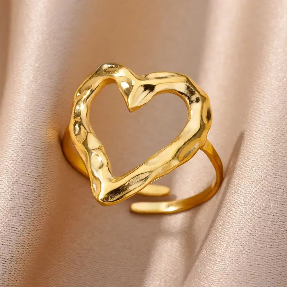 Anillo Abierto de Circón Chapado en Oro