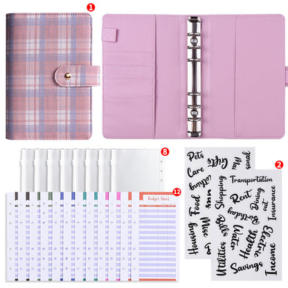 Canvas Checkered Loose-Leaf Budget Planner Notebook