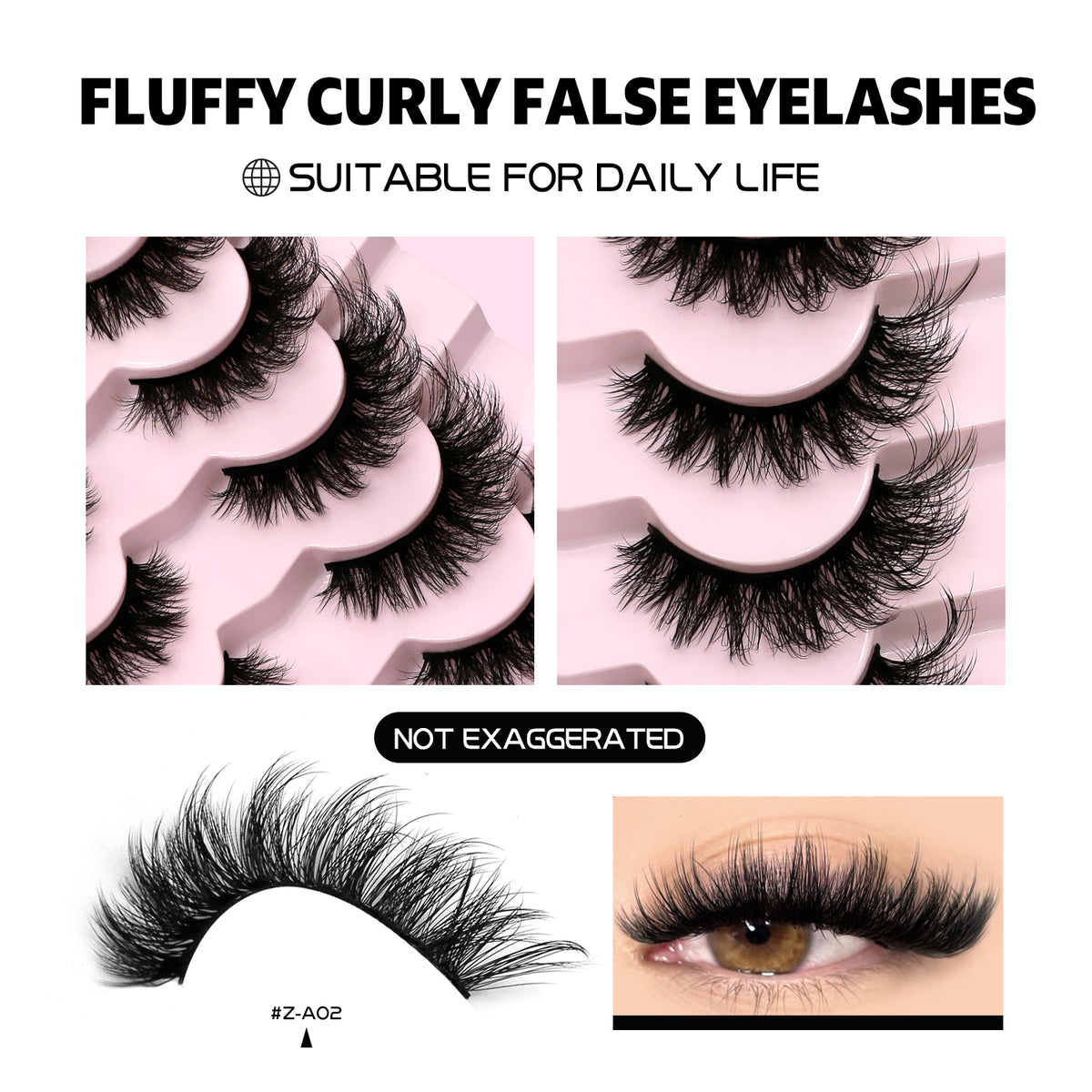 Thick-styled one-piece false lashes