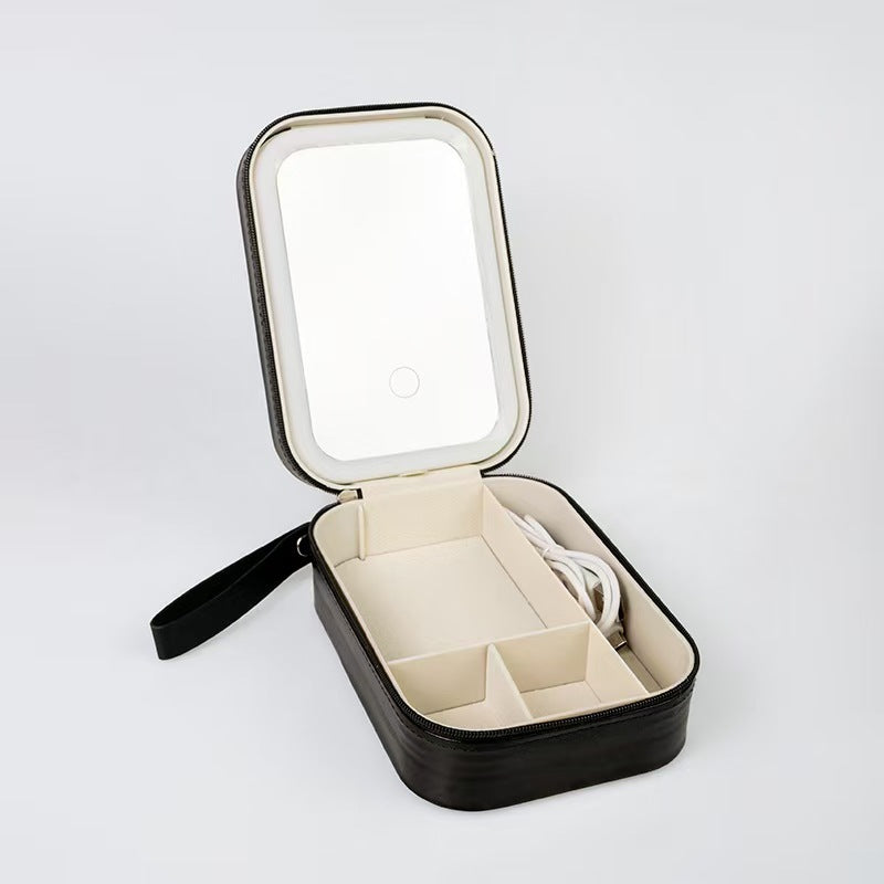Espejo de Maquillaje LED Ajustable con Joyero Incorporado