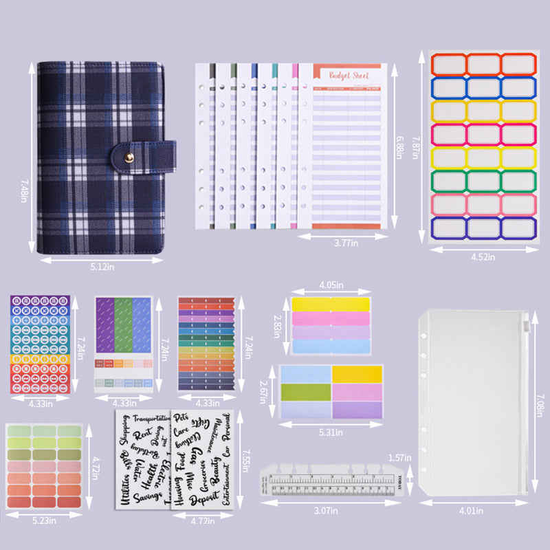 Canvas Checkered Loose-Leaf Budget Planner Notebook