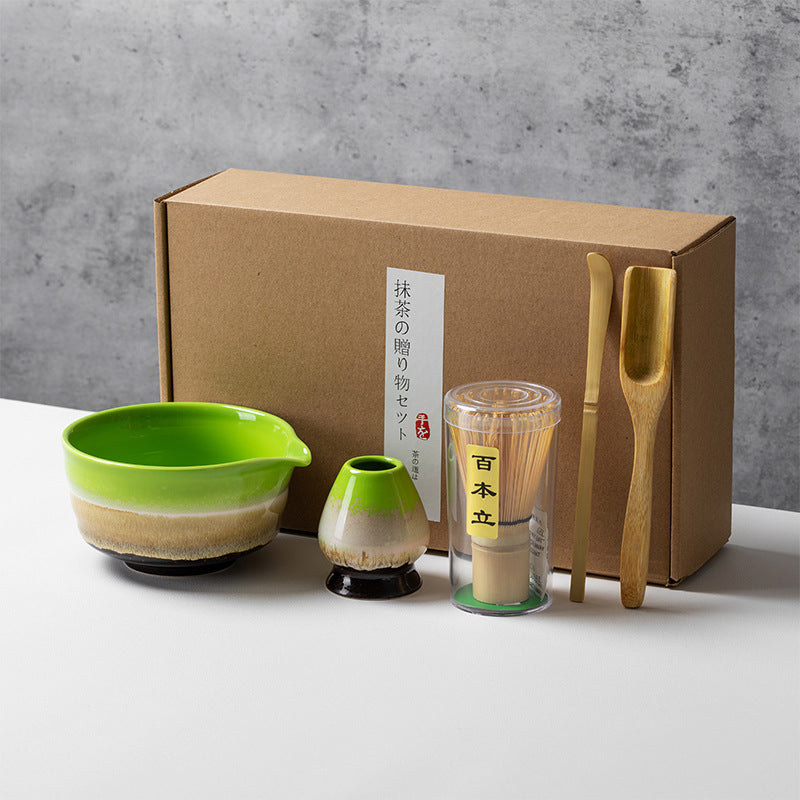 Ceramic Matcha Tea Set with Whisk Modern Japanese Design 4 5 6-Piece