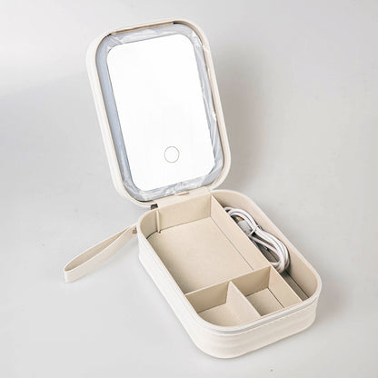 Espejo de Maquillaje LED Ajustable | Con Joyero Incorporado