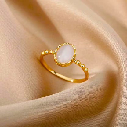 Anillo Abierto de Circón | Chapado en Oro