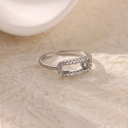Anillo Abierto de Circón | Chapado en Oro