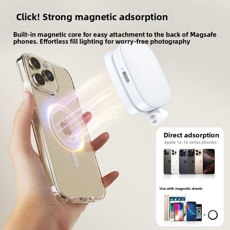 Soporte con Luz de Relleno Magnética para Móvil