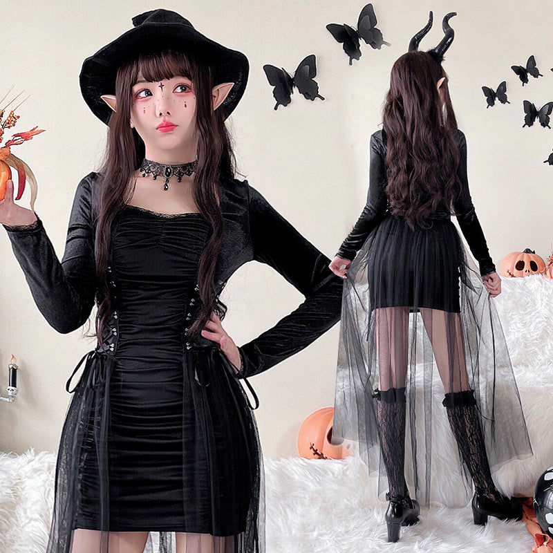 Gothic Witch Tunic Halloween Cosplay Costume