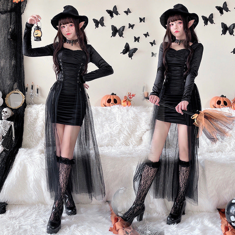 Túnica de Bruja Gótica Disfraz de Halloween Cosplay