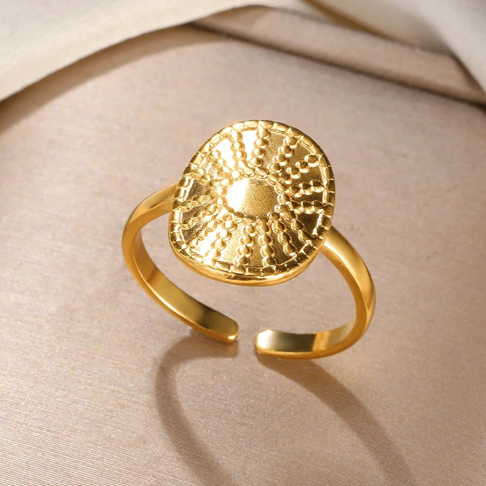 Anillo Abierto de Circón | Chapado en Oro