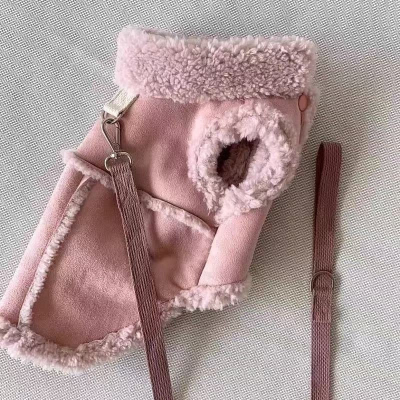 Chaleco Abrigado para Mascotas de Otoño e Invierno para Cachorros Pequeños con Enganche para Correa