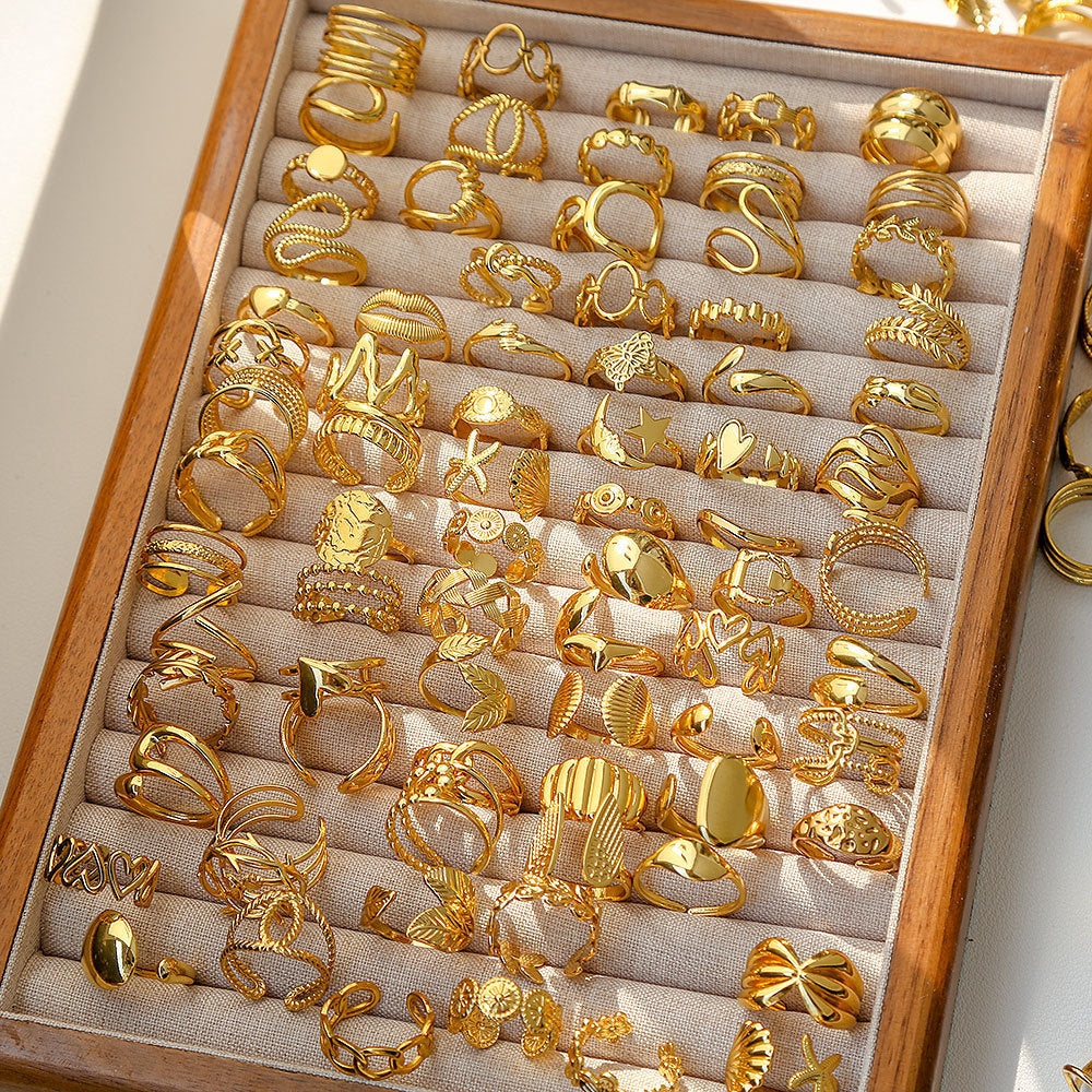 Anillo Abierto de Circón | Chapado en Oro