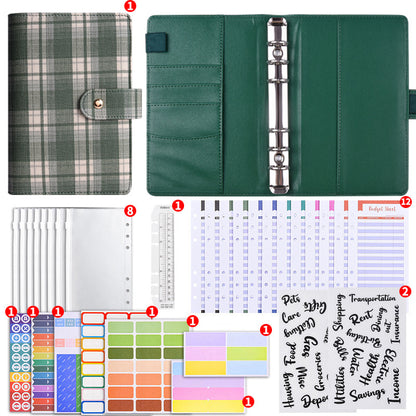 Canvas Checkered Loose-Leaf Budget Planner Notebook
