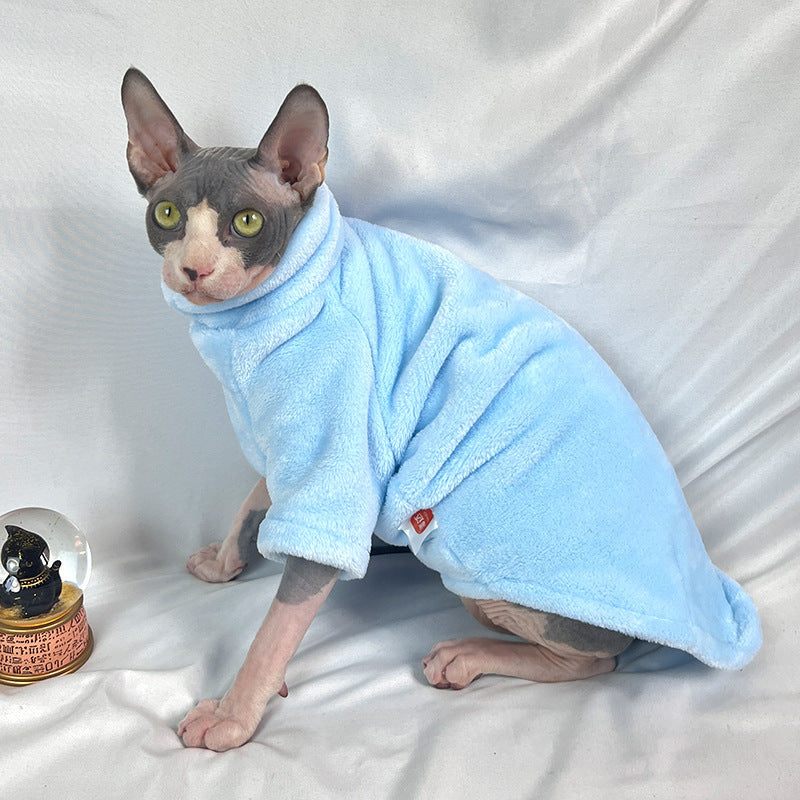 Hairfree Cat Clothes Thick Winter Mink Velvet Sphynx Cat Sweater
