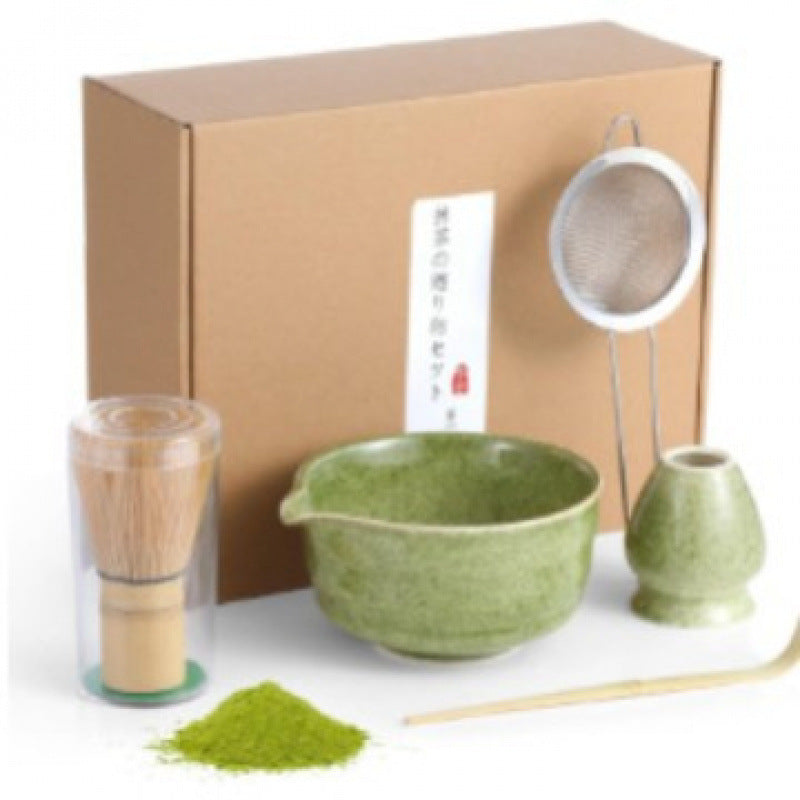Ceramic Matcha Tea Set with Whisk Modern Japanese Design 4 5 6-Piece